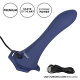 Her Royal Harness ME2 Thumper Strap-On with Silicone Rechargeable Dildo - Blue - Sexdoll.Sex