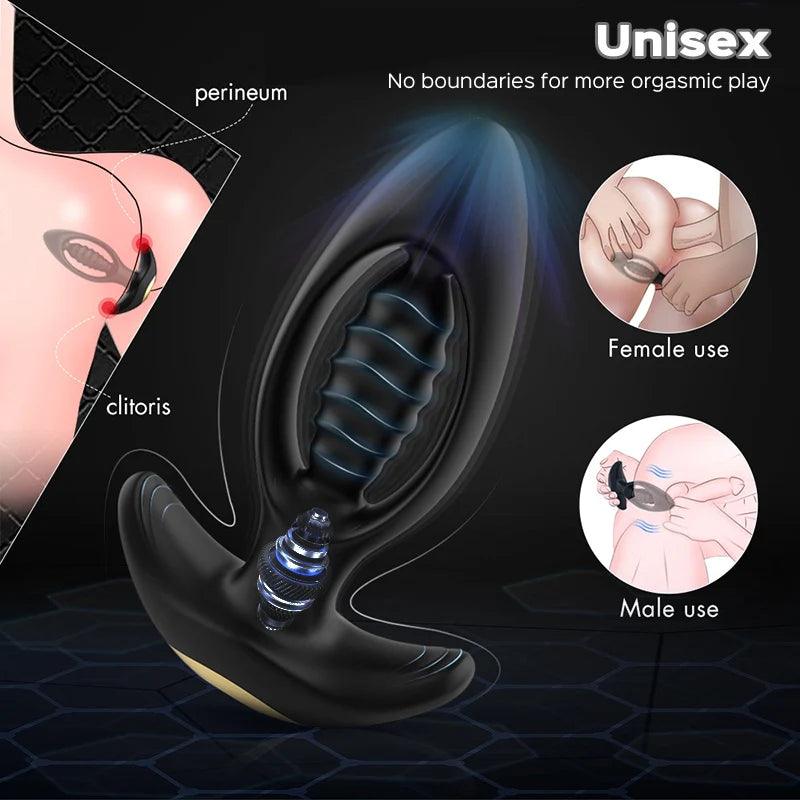 Hollow Vibrating Butt Plug & Prostate Massager - 9 Modes, Expands for Intense Fullness - Bestgspot