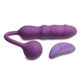 Inmi Thrust Thumper Rechargeable Silicone Vibrator with Remote Control - Purple - Sexdoll.Sex