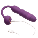 Inmi Thrust Thumper Rechargeable Silicone Vibrator with Remote Control - Purple - Sexdoll.Sex