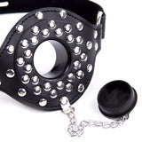 Leather Studded Open Mouth Feeding Gag - Bestgspot