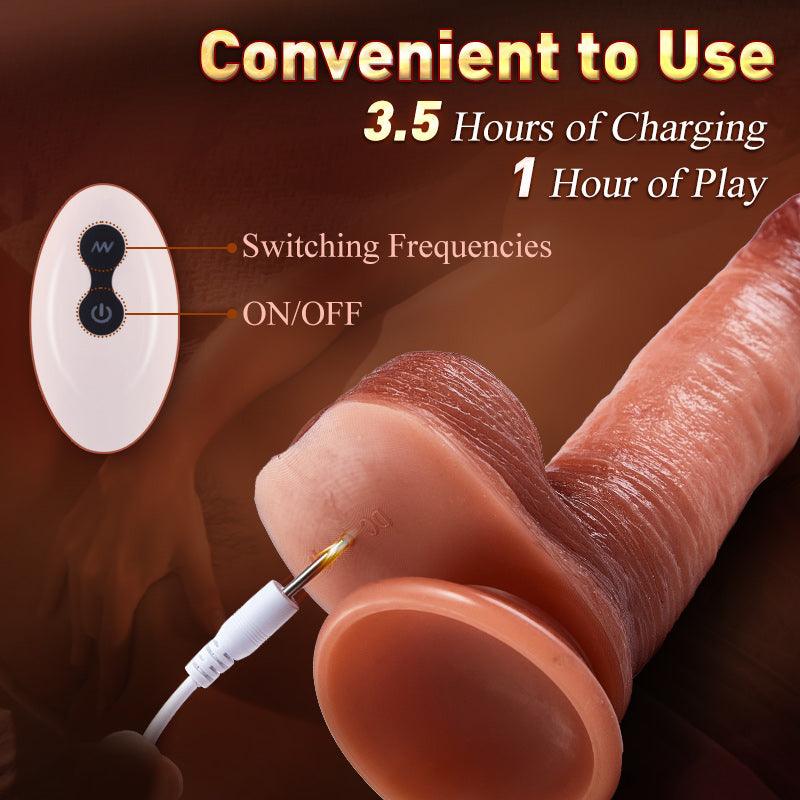 Leonard - Snapping & Jerking Lifelike Remote Dildo with Suction Cup 8.07 inches - Sexdoll.Sex