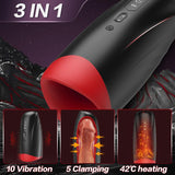 Liam 3 In 1 Clamping Vibrating Heating Powerful Masturbator - Sexdoll.Sex