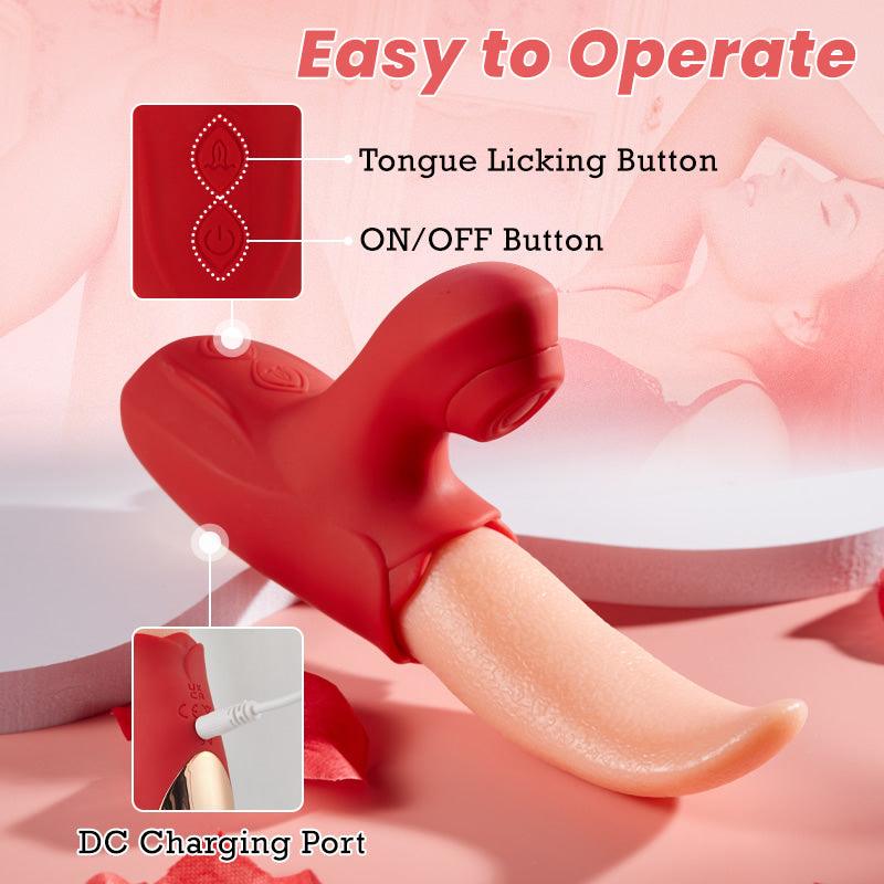 Licker - 2 IN 1 Upgraded Flapping Tongue Licking G Spot Vibrator - Sexdoll.Sex