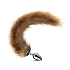 Long Fox Tail Butt Plug - Brown Fur - Bestgspot