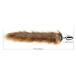 Long Fox Tail Butt Plug - Brown Fur - Bestgspot