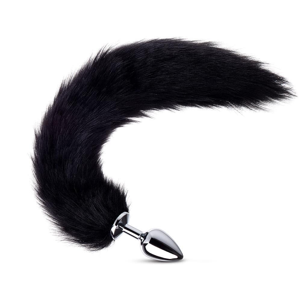 Long Fox Tail Plug - Black Fur - Bestgspot