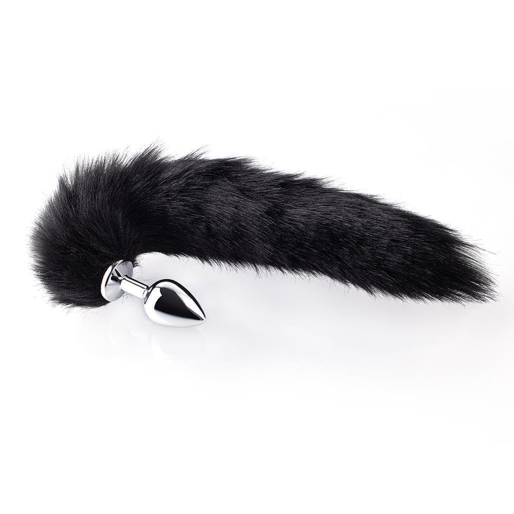 Long Fox Tail Plug - Black Fur - Bestgspot