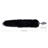 Long Fox Tail Plug - Black Fur - Bestgspot