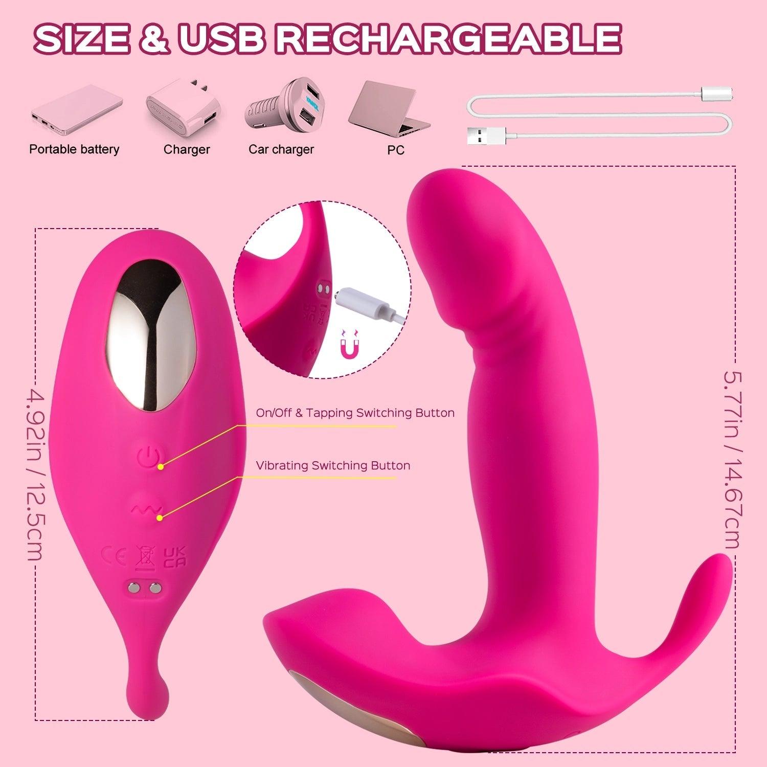 Norah - Remote Control Wearable Clit Massager Vibrating Tapping G-spot Vibrator - Sexdoll.Sex