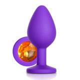 Orange Gem Purple Silicone Butt Plug - Bestgspot