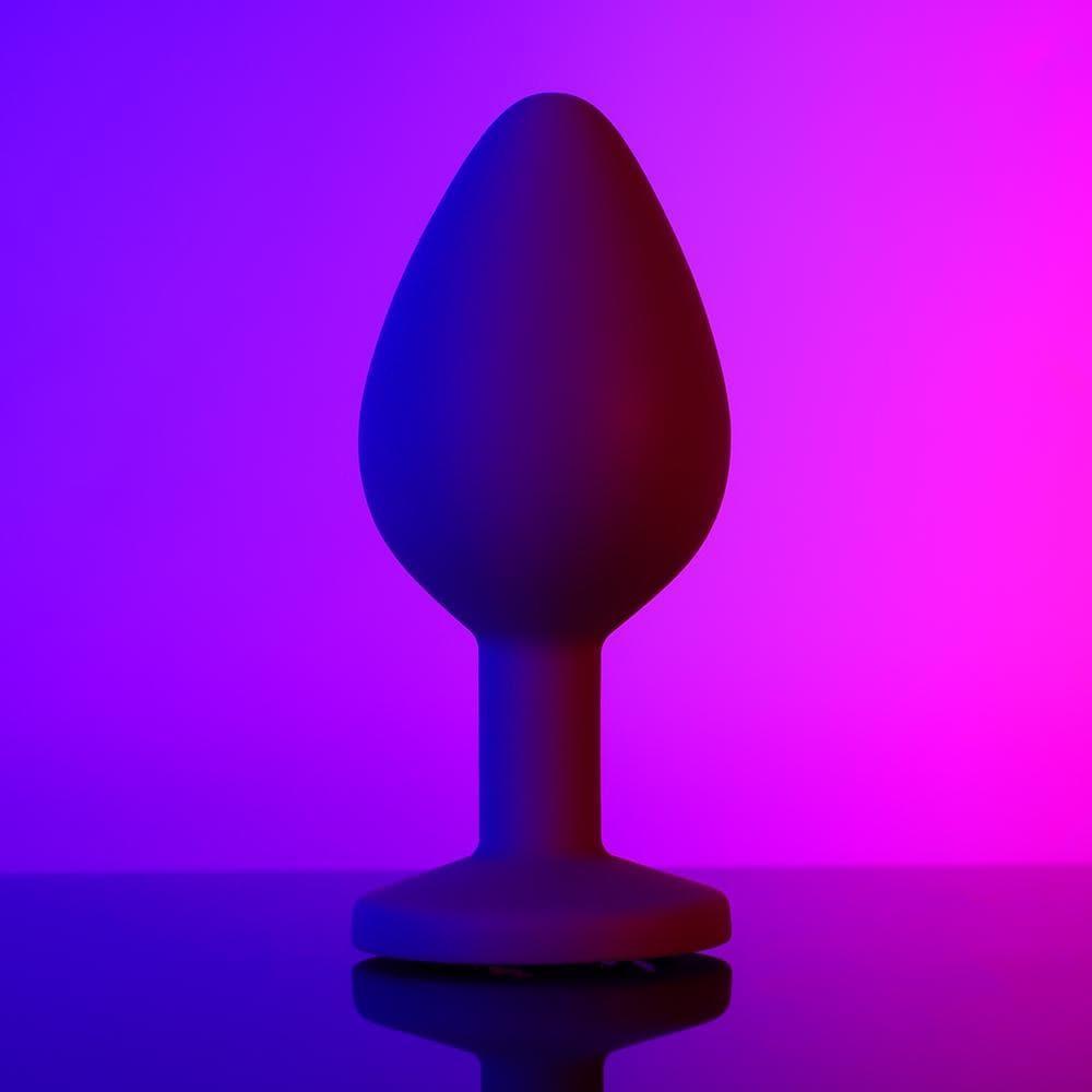 Orange Gem Purple Silicone Butt Plug - Bestgspot