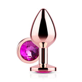 Pink Gem Rose Gold Metal Butt Plug - Bestgspot