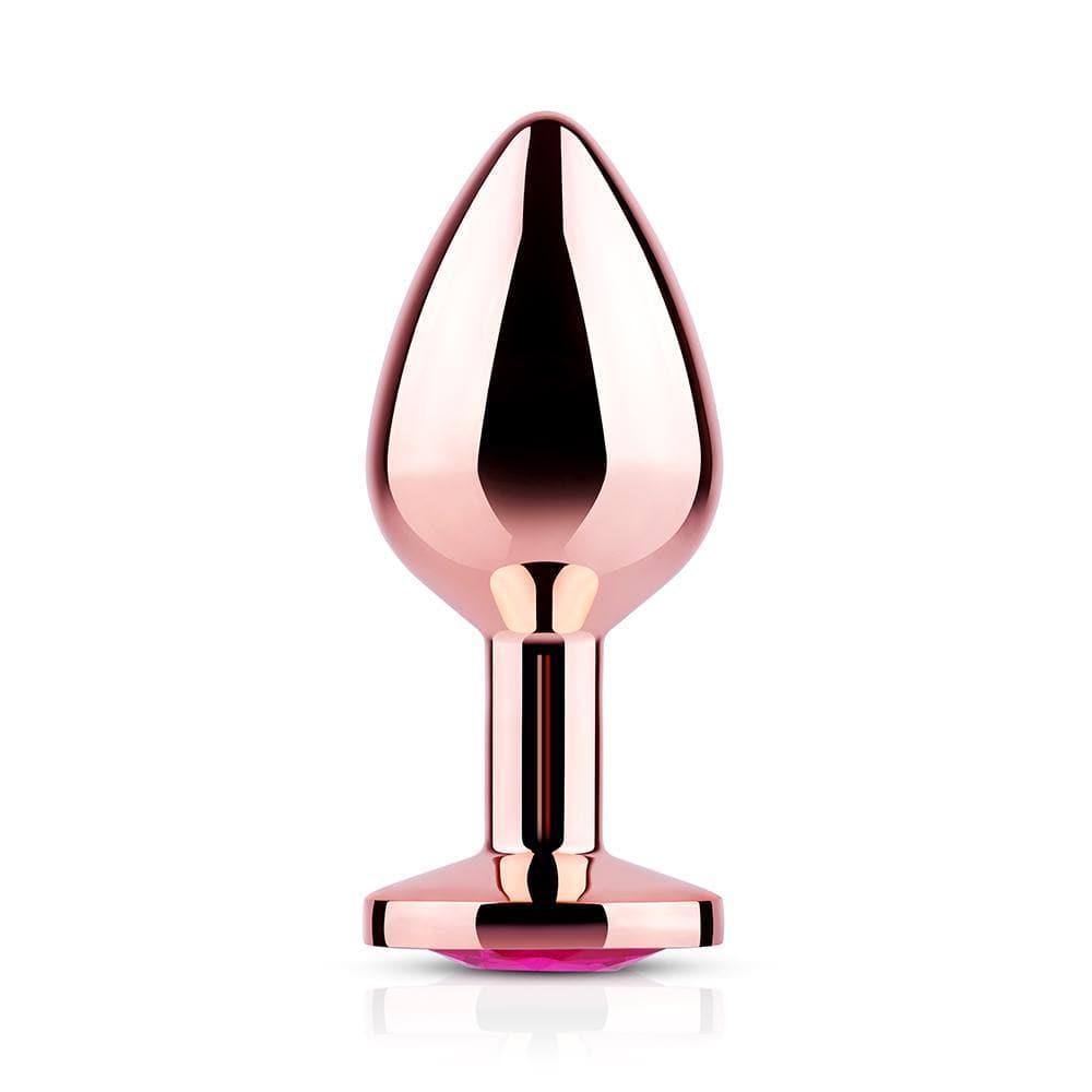 Pink Gem Rose Gold Metal Butt Plug - Bestgspot