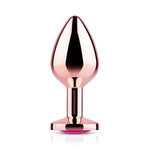 Pink Gem Rose Gold Metal Butt Plug - Bestgspot