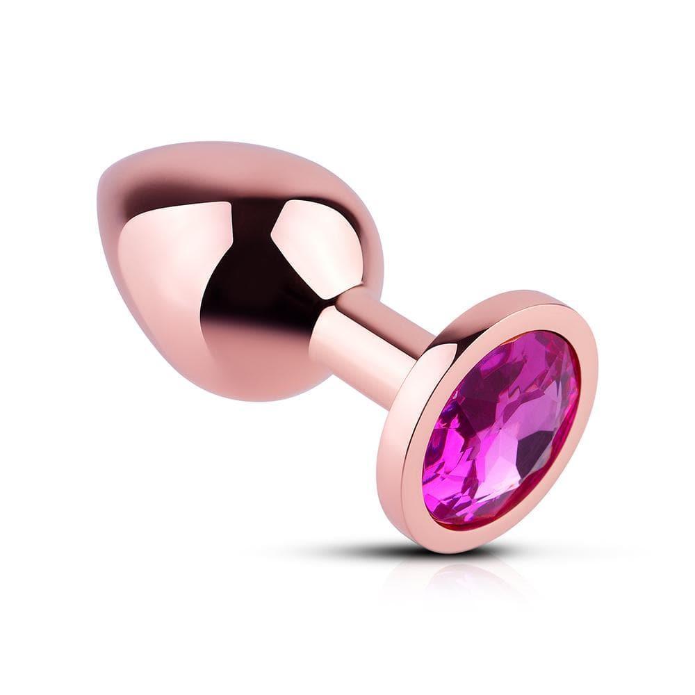 Pink Gem Rose Gold Metal Butt Plug - Bestgspot