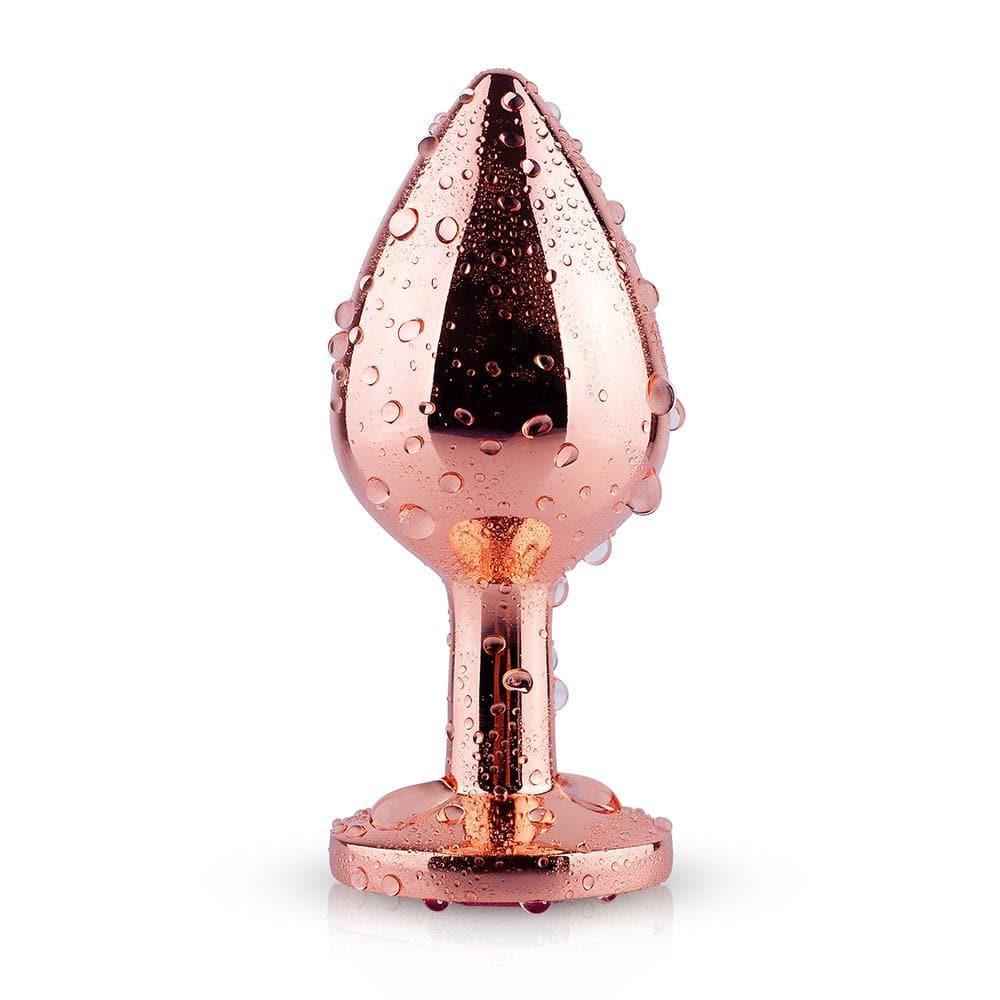 Pink Gem Rose Gold Metal Butt Plug - Bestgspot