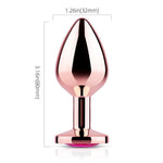 Pink Gem Rose Gold Metal Butt Plug - Bestgspot