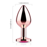 Pink Gem Rose Gold Metal Butt Plug - Bestgspot