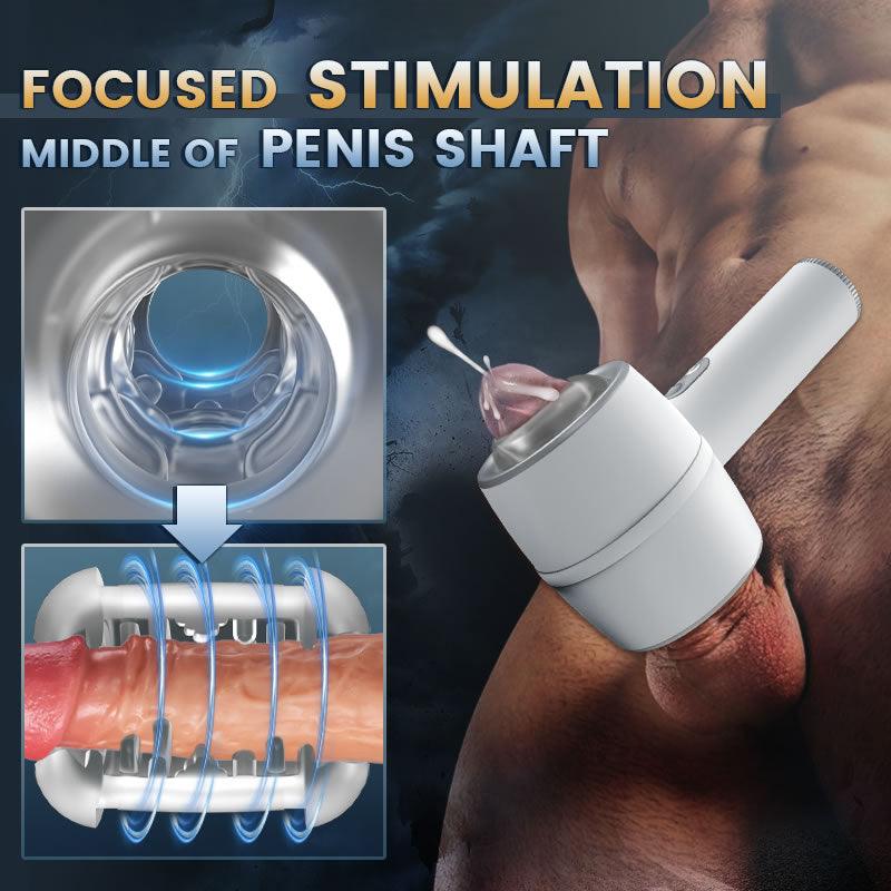 Pressure-Sensing Masturbator Cup, Dual-Ended Ribbed 3D Tunnel - Sexdoll.Sex