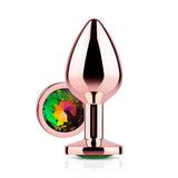 Rainbow Gem Rose Gold Metal Butt Plug - Bestgspot