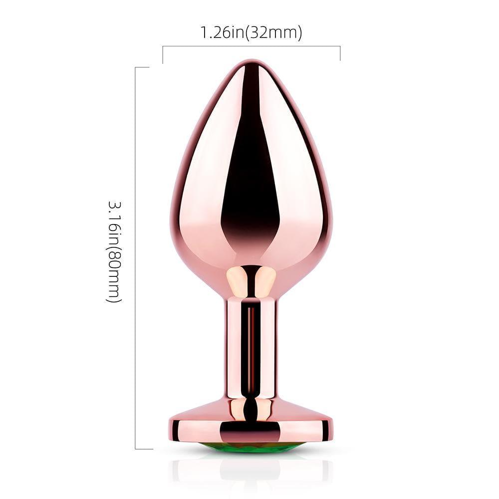 Rainbow Gem Rose Gold Metal Butt Plug - Bestgspot