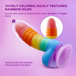 Rainbow Strap-On and Dildo Set - Adjustable Harness with Spiral Pastel Dildo - Bestgspot