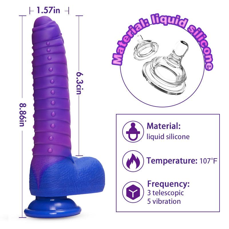 RATTLESNAKE 5 Vibrating 3 Thrusting Heating Function Fantastic Dildo - Sexdoll.Sex