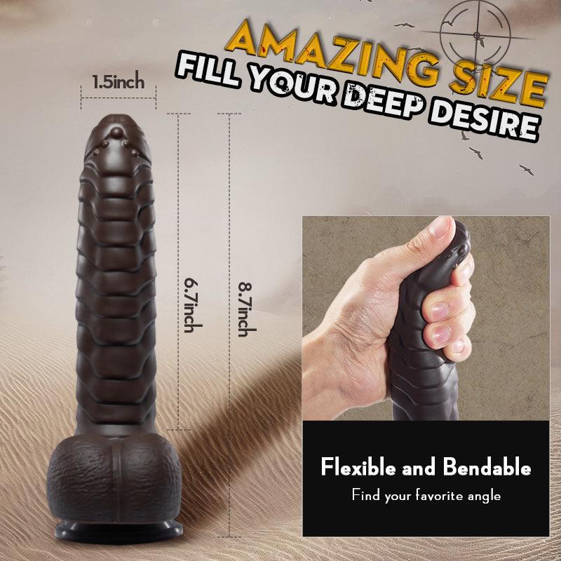 RATTLESNAKE 5 Vibrating 3 Thrusting Heating Function Fantastic Dildo - Sexdoll.Sex