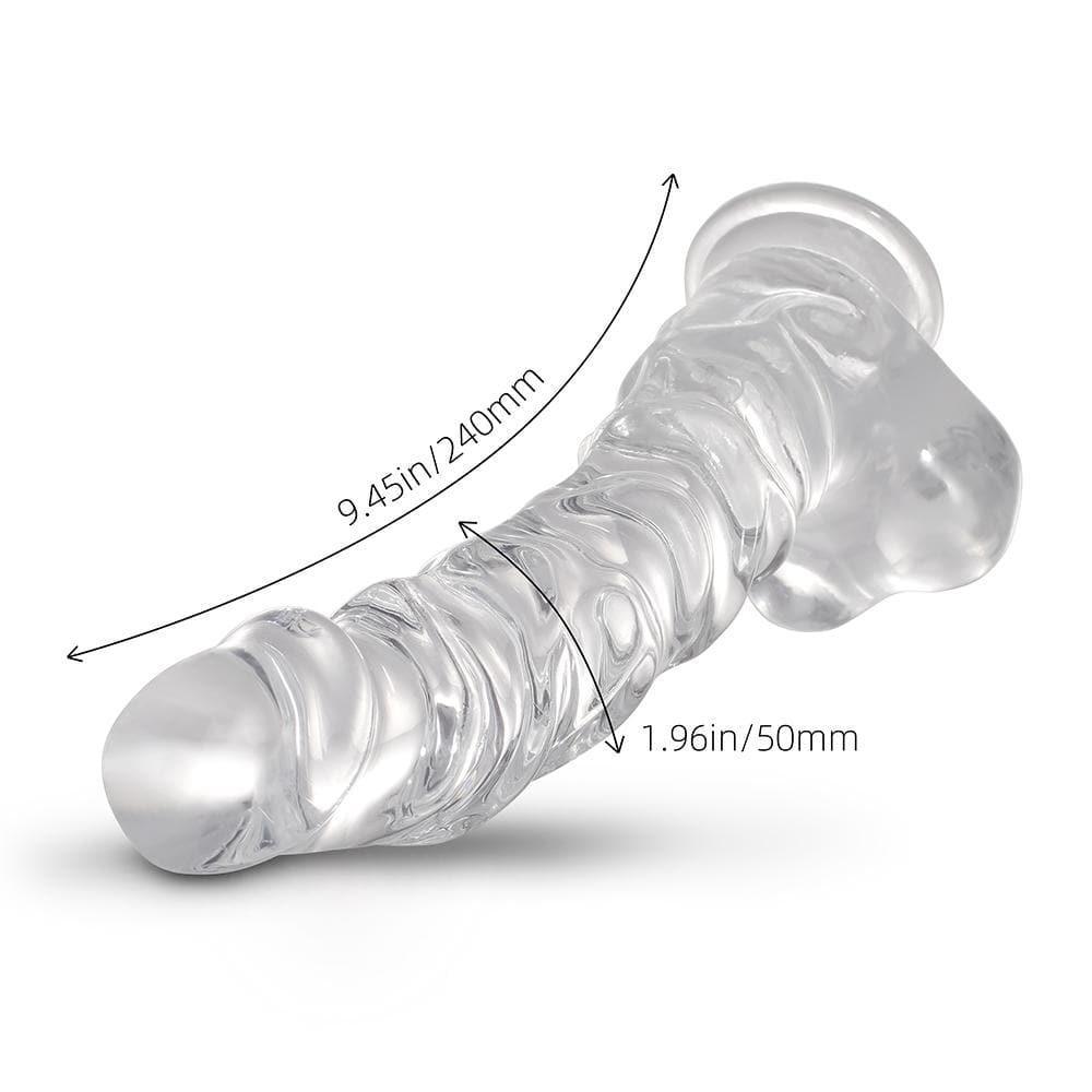 Realistic Textured Jelly Dildo with Suction Cup Base 8 Inch - Bestgspot