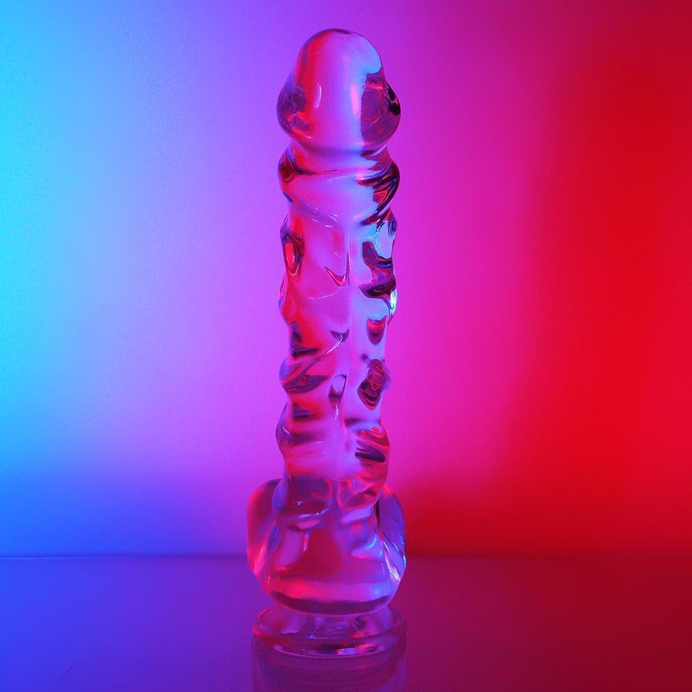 Realistic Textured Jelly Dildo with Suction Cup Base 8 Inch - Bestgspot