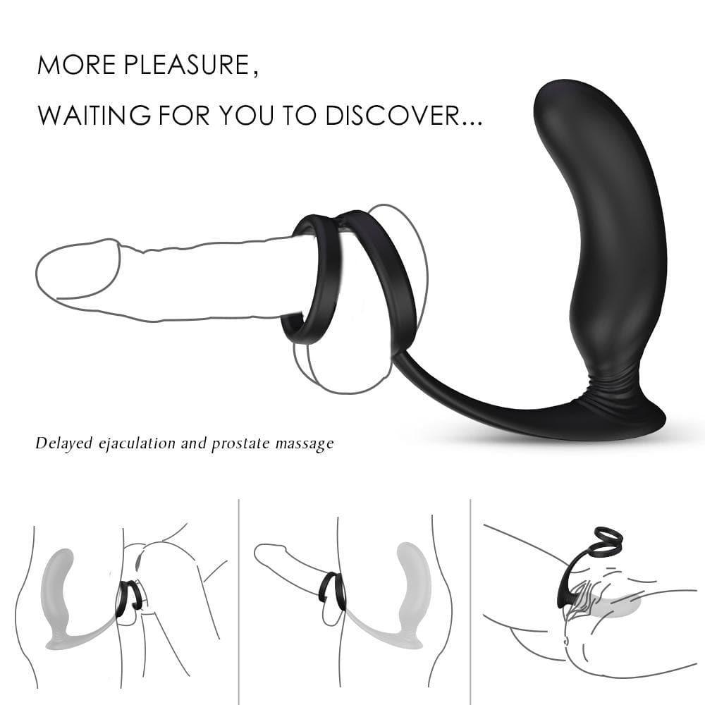 Rechargeable Prostate Vibrator & Cock Ring | 9 Vibration Modes - Bestgspot