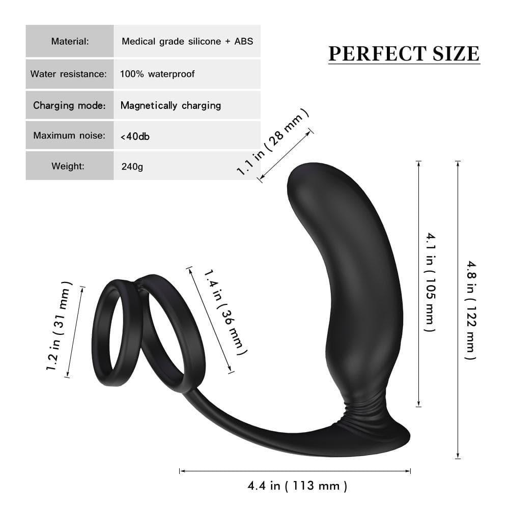 Rechargeable Prostate Vibrator & Cock Ring | 9 Vibration Modes - Bestgspot