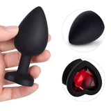 Red Gem Black Silicone Butt Plug Set - Bestgspot