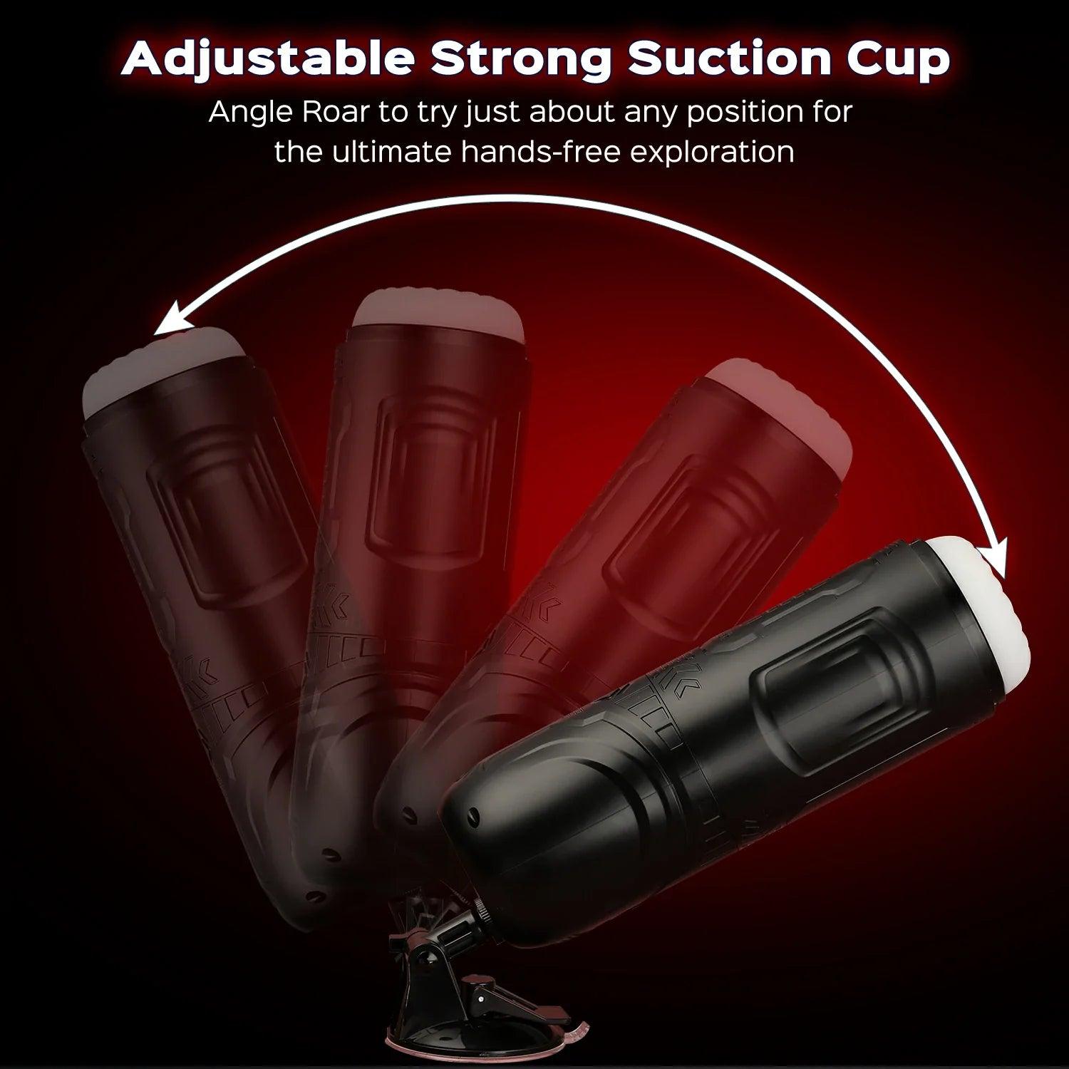 Roar - Vibrating Thrusting & Rotating Auto Stroker Male Masturbator with Suction Cup - Bestgspot