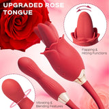 Rose Flapping Clit Stimulator Rotating G-spot Anal Vibrator - 2-in-1 - Bestgspot