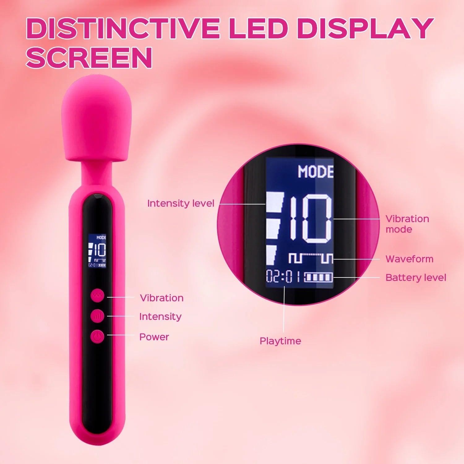 Savvy - Extra Powerful Wand Massager with LED Display Screen - Bestgspot