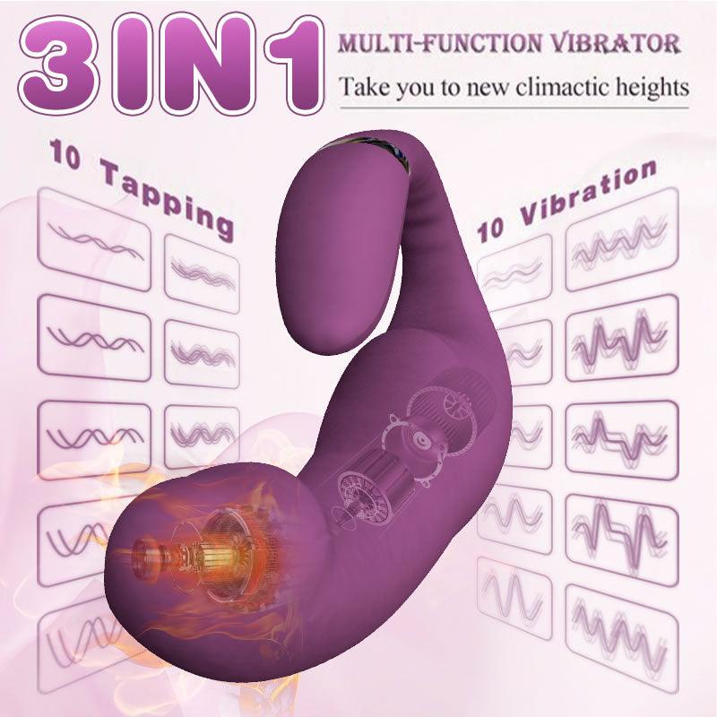 Sophia-3 IN 1 Heating Purple Vibrator Clit Rubbing Massager - Sexdoll.Sex