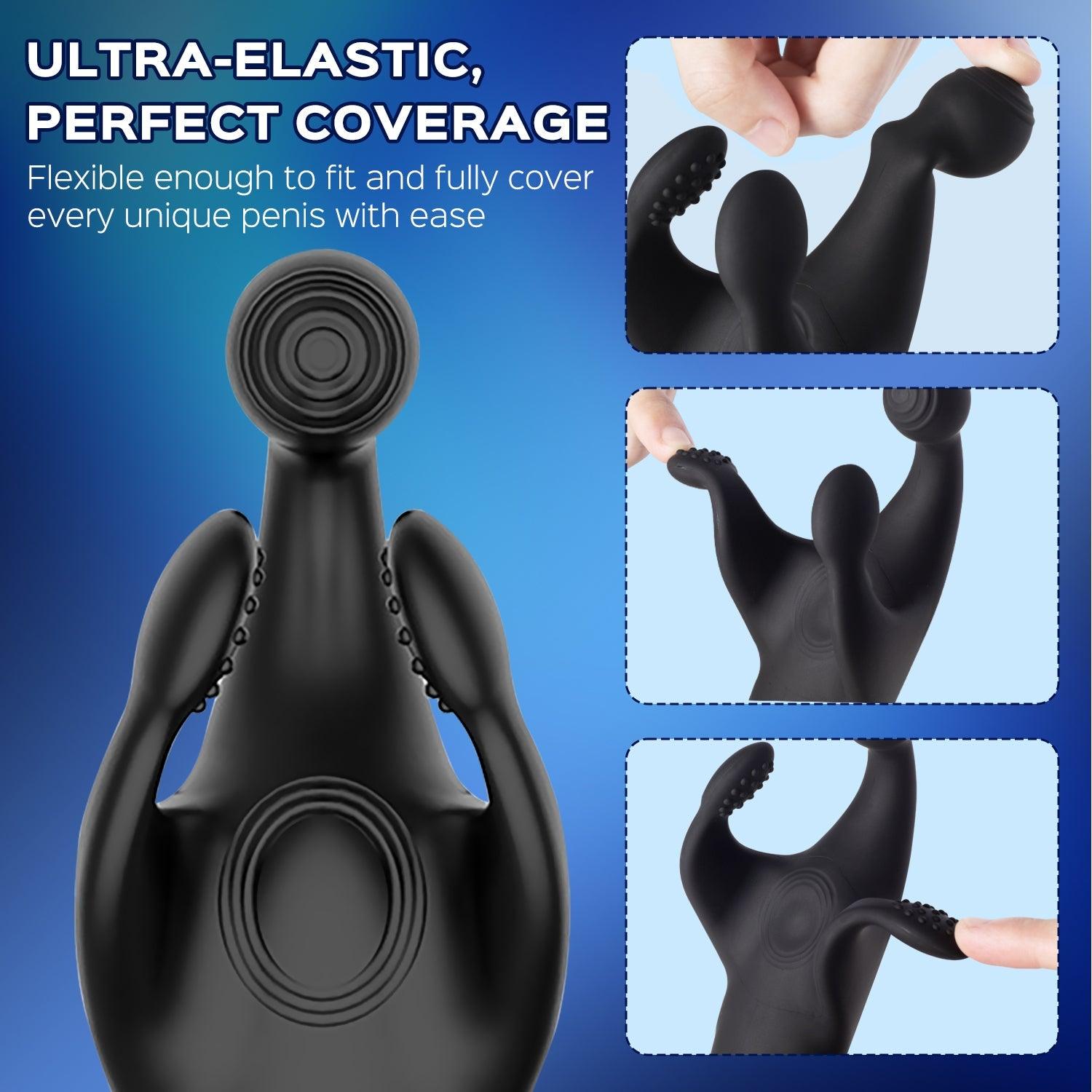 Tapping Testicle & Perineum Vibrator Penis Massager - 10 Modes, Triple Stimulation - Bestgspot