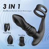 THOR 7 Thrusting & Vibrating Prostate Massager with Double Cock Rings - Sexdoll.Sex