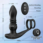 THOR 7 Thrusting & Vibrating Prostate Massager with Double Cock Rings - Sexdoll.Sex