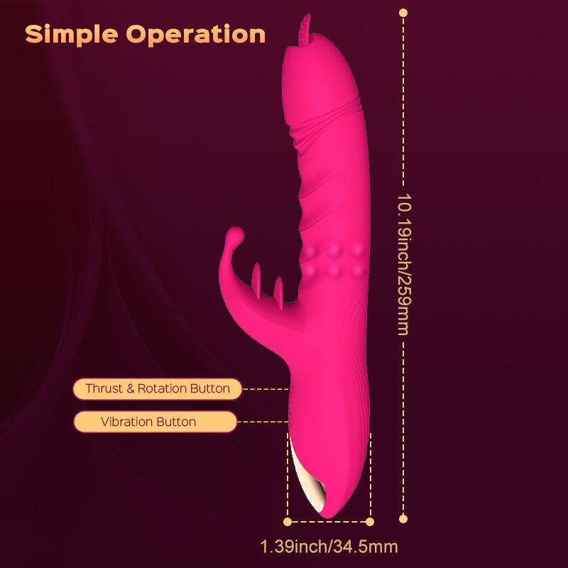 Thrusting Rabbit Vibrator with Rotation Beads - Tentacle Vibe for Dual Stimulation - Bestgspot