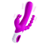 Triple Rabbit Vibrator with Anal Beads - 12 G-Spot and 3 Clit Vibration Patterns - Bestgspot