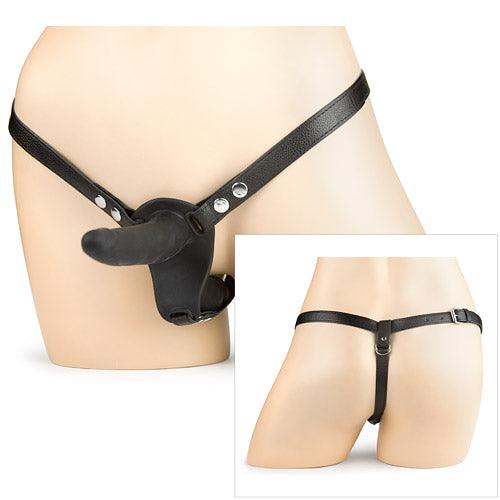 Dual Dildo Harness with Adjustable Vegan Leather Straps - Sexdoll.Sex