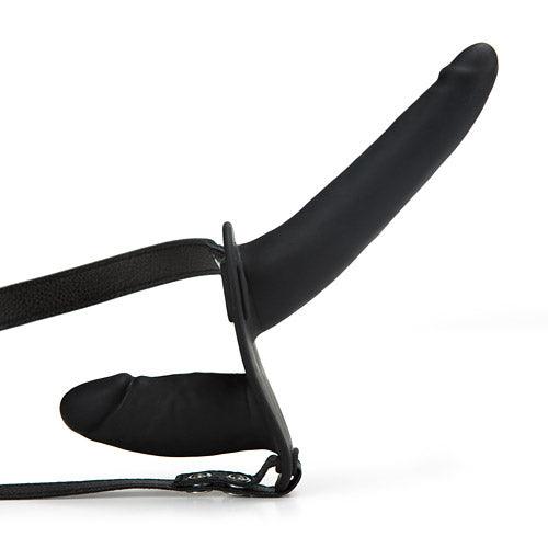 Dual Dildo Harness with Adjustable Vegan Leather Straps - Sexdoll.Sex