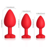 Yellow Gem Red Silicone Butt Plug Set - Bestgspot